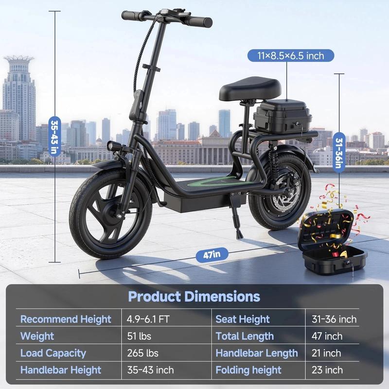 Adult 500W Electric Scooter with Seat